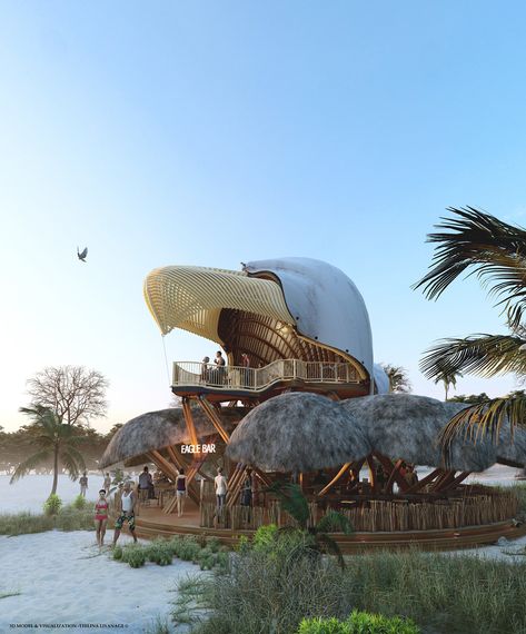 Architectural Concept, Architecture Portfolio Layout, Bamboo Structure, Bamboo Architecture, Eagle Nest, Modern Cafe, Conceptual Architecture, New Architecture, Architecture Design Concept