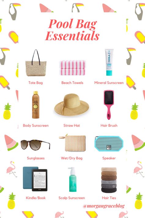 Things To Pack For A Pool Day, Pool Day Checklist, What To Pack To The Pool, Pool Party Packing List, What To Pack For A Pool Party, Holiday Must Haves Summer, What To Pack For A Pool Day, River Must Haves, Swimming Essentials List