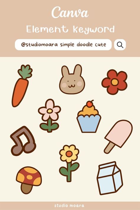 Doodle Cute, Keyword Elements Canva, Graphic Shapes Design, Desain Buklet, Cute Doodle, Canvas Learning, First Youtube Video Ideas, Canva Element, Floral Drawing