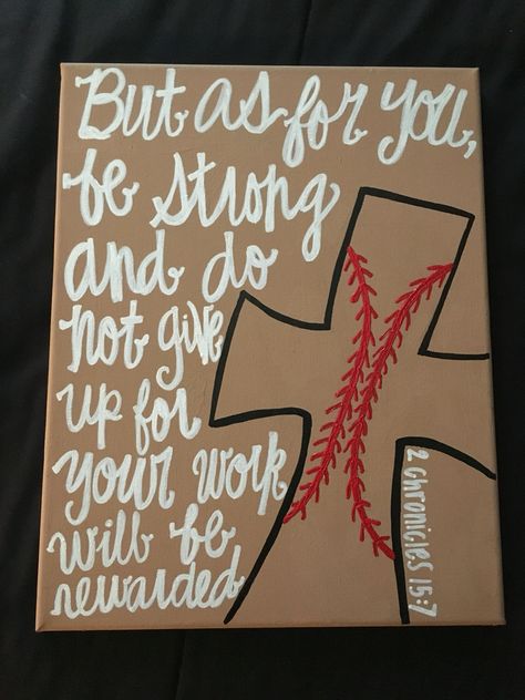 Baseball bible verse canvas Graduation Verses, Softball Cross, Quotes Bible Verses, Athlete Quotes, Baseball Crafts, Baseball Quotes, Bible Verse Canvas, Sandlot, Quotes Bible