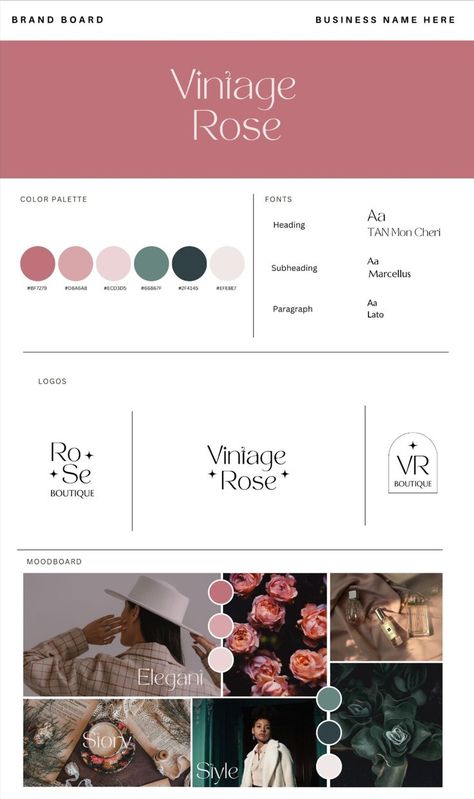 Brand Colour Palette, Branding Resources, Hex Codes, Brand Color Palette, Brand Kit, Small Business Branding, Brand Board, Branding Kit, Pink Brand