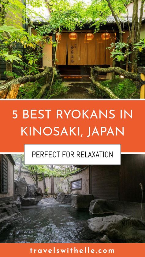 Kinosaki is a pretty-as-can-be mountain town in Japan not too far from Kyoto. The two things it’s famous for? Nature and hot springs (onsen). Check out our list of the best ryokans for a unique and rejuvenating Japanese getaway. Kyoto Ryokan, Kinosaki Onsen, Ryokan Japan, Private Onsen, Japan On A Budget, Kyoto Itinerary, Japanese Onsen, Disney Tokyo, Outdoor Stone