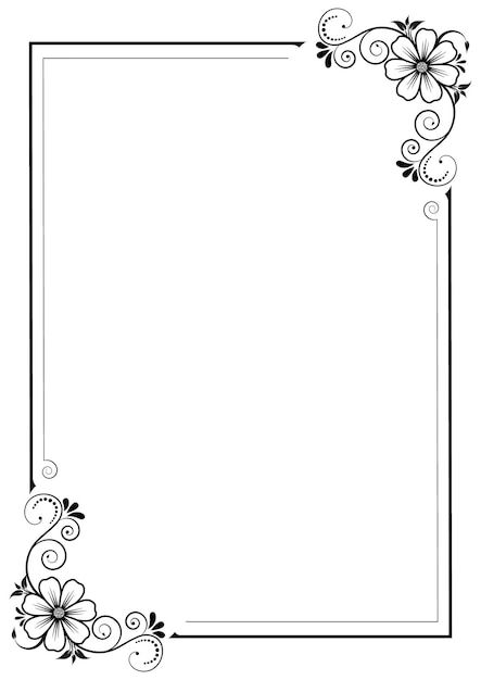 Free Printable Borders For Paper, Free Printable Borders, Folder Ideas, Printable Border, Baroque Ornament, Black And White Vintage, Floral Border Design, Borders And Frames, Borders For Paper