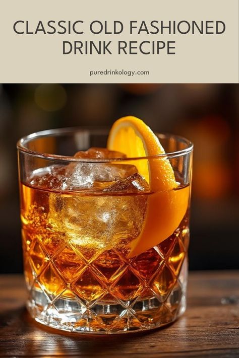 Discover the timeless charm of the Classic Old Fashioned cocktail, a whiskey lover’s favorite. Steeped in history, this drink dates back to the 1800s and is known for its simple elegance. Made with whiskey, rich bitters, a hint of sugar, and a citrus twist, it's a cocktail that perfectly balances flavors. Perfect for impressing guests or enjoying after a long day, learn how to craft this traditional drink at home. Dive into cocktail history and recreate this vintage classic for your next cocktail party! Recipe For Old Fashioned Cocktail, Classic Old Fashioned Recipes Cocktail, Easy Old Fashioned Cocktail, How To Make An Old Fashioned Cocktail, Old Fashioned Recipes Cocktail, Cocktail History, Whisky Party, Best Old Fashioned Recipe, Bourbon Old Fashioned