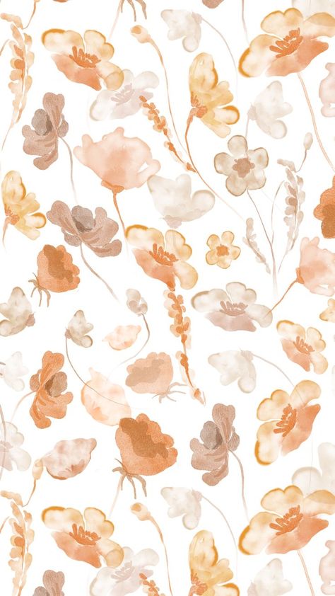 Tan Floral Background, Iphone Wallpaper Iphone, Wallpaper Watercolor, Watercolor Backgrounds, Wallpaper Floral, Design Themes, Watercolor Floral Pattern, Flower Iphone Wallpaper, Watercolor Graphic