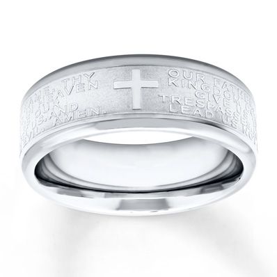 Mens Wedding Band Cross & Lords Prayer Stainless Steel 8mm Mens Promise Rings, Christian Wedding Rings, Male Wedding Bands, Wedding Bands Platinum, Bridal Set Rings, Wedding Proposal Ideas, Men Wedding Rings, Love Bible Verses, Rings For Wedding