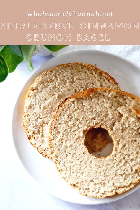 One of my favorite easy single-serve healthier breakfast recipes🥰 these gluten-free, grain-free bagels have the perfect cravable cinnamon crunch flavor and made with nourishing ingredients. #glutenfreerecipes #glutenfreebread #healthybreakfastrecipes #healthyrecipe #healthybreakfastideas Greek Yogurt And Almond Flour, Cinnamon Crunch Bagel, Bagel Calories, Healthy Bagel, Healthier Breakfast, Cinnamon Crunch, Single Serving Recipes, Sugar Free Diet, Homemade Bagels