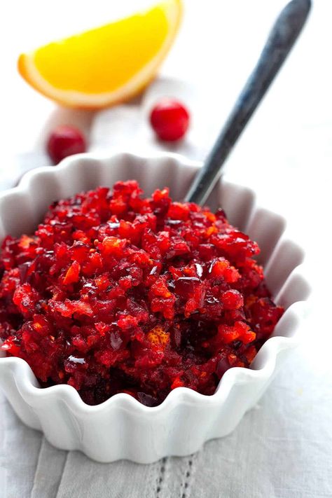 This easy Cranberry Orange Relish is fresh, vibrant, and easy to make with only three ingredients! A must-have for our holiday meals! #cranberry #relish #orange #sauce #Thanksgiving #easy #quick #fresh #recipe Cranberry Orange Relish Recipes, Orange Sauce Recipe, Cranberry Orange Relish, Holiday Recipies, Fresh Cranberry Sauce, Best Cranberry Sauce, Easy Cranberry Sauce, Cranberry Orange Sauce, Chunky Chef