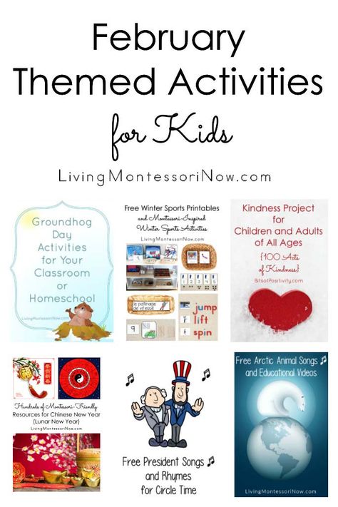 A month's worth of calendar observances and February themed activities for kids, including many Montessori-inspired activities for classroom or home - Living Montessori Now #Montessori #homeschool #preschool #February #calendar #holidays #Februaryholidays Crafts Seniors, Activities For Classroom, Themed Activities For Kids, Family Photo Shoot Ideas, Senior Crafts, February Holidays, Kindness Projects, February Activity, February Ideas