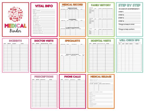 Medical Forms Free Printable, Health Binder Free Printable, Medical History Binder, Medical Information Template, Medical Tracker Free Printable, Medical Planner Free Printables, Medical Binder Organization, Medical Information Printable Free, Family Medical History Printable Free