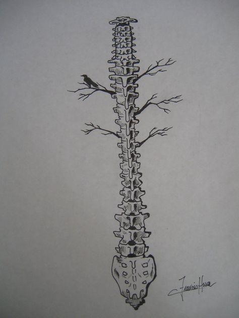 Spine Artwork, Spine Tattoos Vertebrae, Artistic Spine Tattoos, Scary Spine Tattoos, Spine Tattoo Of Spine, Tattoo Of Spine Bones, Metal Spine Tattoo, Realistic Spine Tattoo, Unique Spinal Tattoos