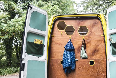 Campervan Storage Ideas, Campervan Hacks, Campervan Storage, Land Of Milk And Honey, Van Storage, Wool Insulation, Plywood Flooring, Vinyl Storage, Amazing Spaces