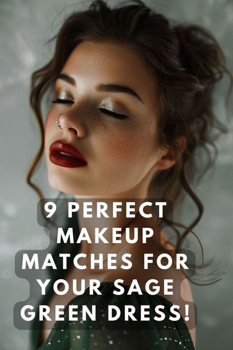 Curious how to enhance that chic sage green dress with makeup? Click to uncover the best color palettes and tips! 💚👗 #MakeupForGreenDress #MakeupPalette #EventReady Sage Color Dress, Green Dress Makeup, Best Color Palettes, Stunning Makeup Looks, Green Eyes Pop, Plum Lipstick, Green Eyeliner, Green Wedding Dresses, Prom Eye Makeup