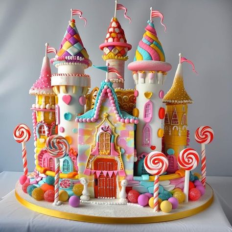 Candy Castle Cake, Vintage Candyland, Disney Gingerbread House, Gingerbread Contest, Anderson Shelter, Game Cake, Gingerbread Castle, Gingerbread House Ideas, Candyland Cake