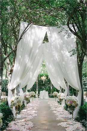 garden outdoor wedding aisle decor / http://www.himisspuff.com/outdoor-wedding-aisles/5/ Wedding Aisle Decorations Outdoor, Wedding Aisles, Wedding Aisle Outdoor, Rustic Wedding Decorations, Wedding Backyard, Garden Weddings Ceremony, Wedding Lighting, Wedding Colour, Wedding Aisle Decorations