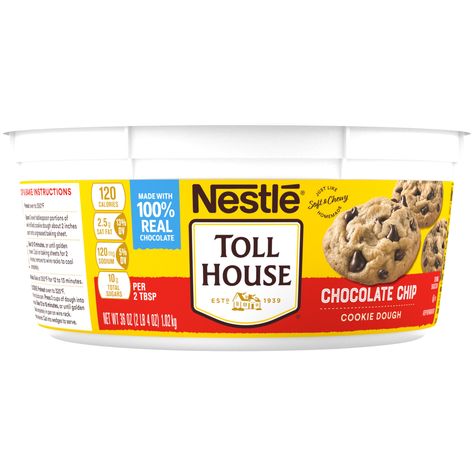 Refrigerated Chocolate Chip Cookie Dough Tub 36 oz. | NESTLÉ® TOLL HOUSE® Nestle Cookie Dough, Toll House Chocolate Chip Cookies, Nestle Cookies, Nestle Tollhouse Chocolate Chip Cookies, Nestle Chocolate Chip Cookies, Tollhouse Cookie Recipe, Nestle Toll House Cookies, Tollhouse Chocolate Chip Cookies, Nestle Chocolate