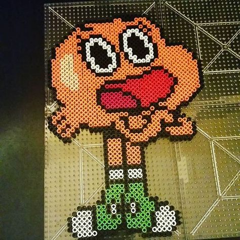 Darwin Gumball Perler Beads, Minecraft Patterns, Minecraft Pattern, Hamma Beads Ideas, Perler Creations, Amazing World Of Gumball, Melty Bead Patterns, Easy Perler Beads Ideas, Hamma Beads