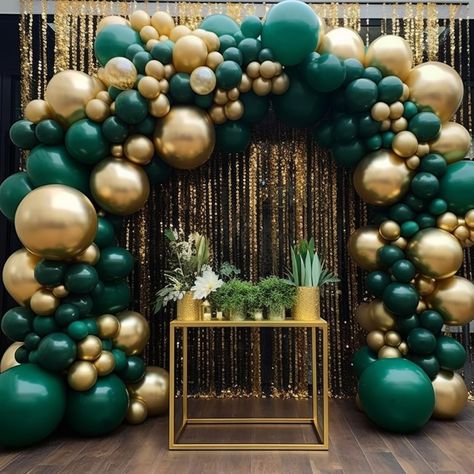 ANNTIM 136PCS Sage Green Balloon Arch Kit, Jungle Balloon Arch Kit with Multiple Sized Birthday Balloons, Green and Gold Balloon Arch Kit for Birthday Valentine Wedding Party Decors Green And Gold Balloon Arch, Jungle Balloon Arch, Sage Green Balloon Arch, Green Balloon Arch, Gold Balloon Arch, Safari Baby Shower Decorations, Jungle Balloons, Balloon Arch Kit, Jungle Safari Party