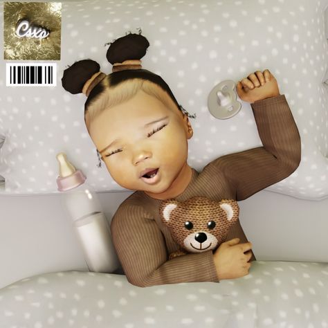 CeceSims XO — Laya Buns Infant Hair Cecesims Xo, Hair Swatches, Infants Cc, Blender Scenes, Infant Cc, Toddler Cc Sims 4, Ts4 Hair, Infant Hair, Sims Baby