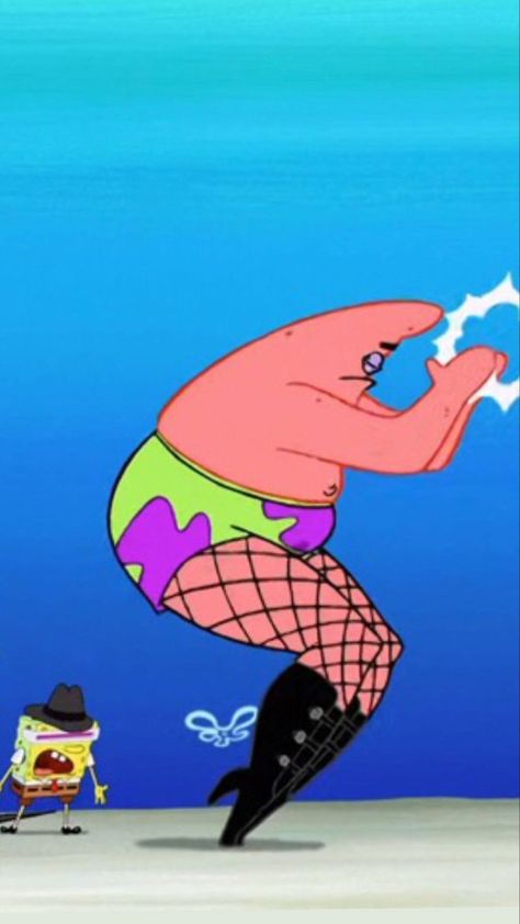 Patrick Boots Costume, Baddie Patrick Star, Hot Patrick Star, Patrick Star Boots, Patrick With Fishnets, Spongebob Pfp, Ja I Ty, Laugh Cartoon, Spongebob Coloring