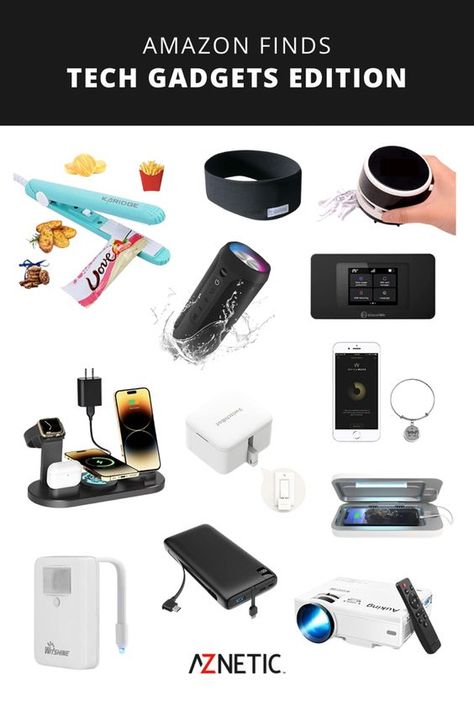 Amazon Finds: Tech Gadgets Edition | Aznetic 12 Best Random Tech Gadgets 2023 You probably didn’t think you needed any of these tools but after using them for a bit of time, you will wonder how you lived so long without them! #techgadgets #techworld #randomtechgadgets #technology Technology Trends 2023, Amazon Tech Finds, Amazon Products You Need, Amazon Gadget, Smartphone Gadget, Amazon Electronics, Latest Tech Gadgets, Engineering Science, Cool New Gadgets