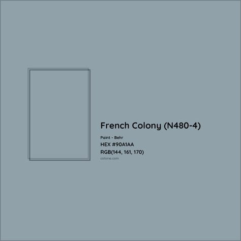 Behr French Colony (N480-4) Paint color codes, similar paints and colors Behr French Colony Paint, French Colony Behr, French Colony Behr Paint, Behr French Colony, French Color Palette, Behr Blue, French Blue Paint, Analogous Color Scheme, Paint Color Codes