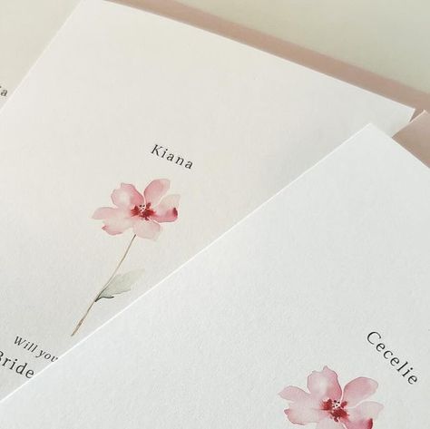 Papervow | Wedding Invites & Stationery on Instagram: "Wildflower Season 🌺 
Lovely wildflower proposal cards are off to Finland! Hand painted watercolour design printed on natural matte card paired with blush pink envelopes 💌

#wildflowers #wildflowerseason #wildflower #wildflowercard #wildflowerwatercolor #watercolourwildflowers #wildflowerwedding #wildflowerweddings #watercolourflowers #weddingcards #bridesmaidcard #bridesmaidproposal" Wildflower Proposal, Watercolour Design, Pink Envelopes, Bridesmaid Cards, Wildflower Wedding, Wedding Invites, Watercolor Design, Watercolor Flowers, Wedding Cards