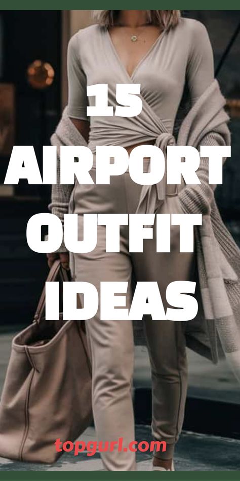 Get ready to travel in style and comfort with our top airport outfit ideas that promise to elevate your journey. Clothes For Airport Travel Style, Classy Outfits For Traveling, Plane Wear Travel Outfit Ideas, Cute Comfortable Travel Outfits, Travel Cute Outfit, Casual San Francisco Outfit, Stylish Leisure Wear, Vegas Travel Outfit, Travel Wear For Women Airplane