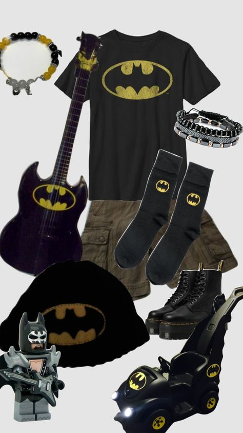 my fit frfr #me #batman #Imbatman #fr 🦇🦇🦇 Batman Clothes, Batman Inspired, Batman Outfits, Silly Clothes, Hello Kitty Clothes, Outfits For Men, Awesome Outfits, Funky Outfits, Themed Outfits