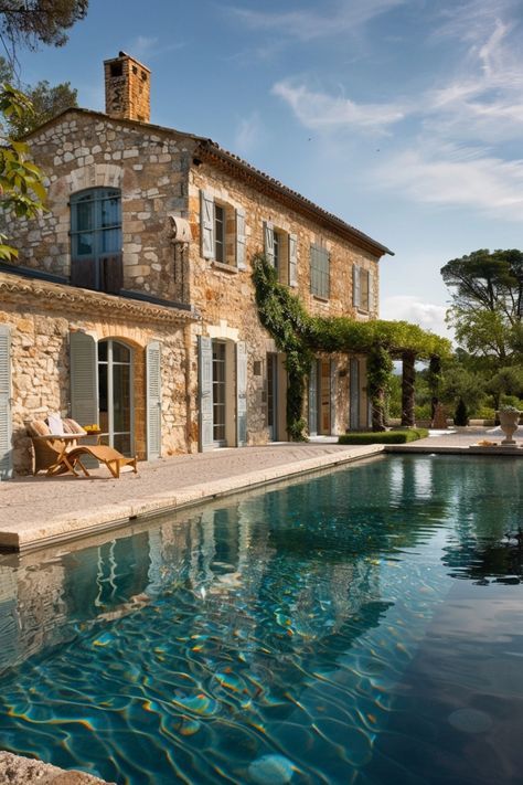 Summer Home Exterior, Tuscany Houses, Provence Aesthetic, Portugal Villa, Provence Home, Classy House, Provence House, Tuscany House, Italy House