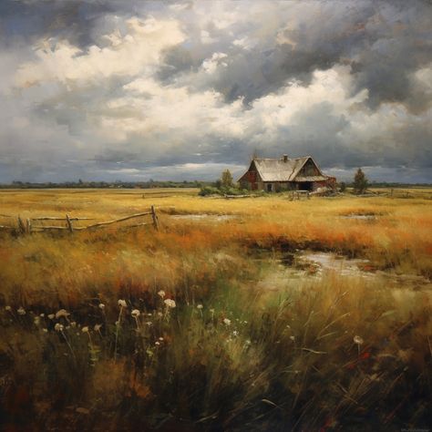 Moody pastoral vintage landscape oil painting Painting Background Landscape, Victorian Landscape, Master Landscape Paintings, Painting Old, Vintage Artwork Aesthetic, Pastoral Paintings, Pastoral Aesthetic, Pastoral Art, Vintage Nature Painting