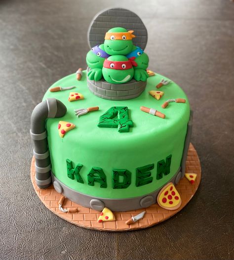 Ninja Turtle Bday Cake, Tmnt Birthday Cakes, Ninja Turtles Birthday Cakes, Ninja Turtles Birthday Party Cake, Ninja Turtle Cakes For Boys, Tmnt Birthday Cake Ideas, Simple Ninja Turtle Cake, Teenage Mutant Ninja Turtle Birthday Cake, Ninja Turtle Birthday Cakes For Boys