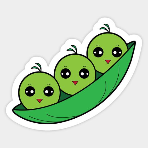 3 Peas In A Pod, Three Peas In A Pod, Peas In A Pod, Cute Kawaii Drawings, Cute Cartoon Drawings, Kawaii Doodles, Cartoon Drawing, Mini Drawings, Kawaii Stickers