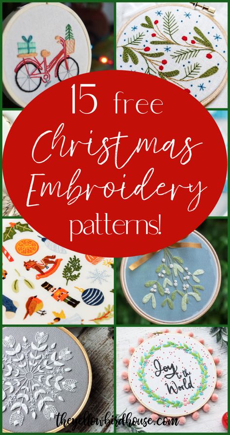 Christmas Hand Embroidery Patterns, Free Christmas Embroidery Patterns, Embroidery Patterns Free Templates, Embroidery Christmas Ornaments, Christmas Hand Embroidery, Embroidered Christmas Ornaments, Felted Christmas, Hand Embroidery Patterns Free, Holiday Embroidery