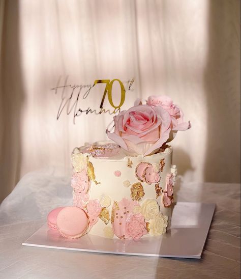 Tall Cake Designs, Artificial Flower Cake, Cake For Mom, Tall Cake, Tall Cakes, Flowers Cake, 65th Birthday, Bday Cake, Floral Cake