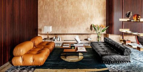 Hannes Peer - ELLE DECOR Milan Apartment, Canvas Wood Frame, Style Deco, Design Del Prodotto, Canvas Print Display, French Country House, Frank Lloyd Wright, Eames Lounge Chair, Blue Walls