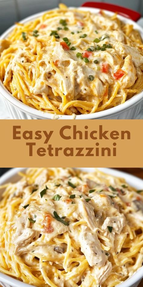 This Chicken Tetrazzini recipe is a lifesaver for busy cooks! 🏃‍♀️ Made in one pot with creamy sauce, shredded chicken, and pasta, it’s the ultimate comfort food. 🍝 Perfect for potlucks, family dinners, or meal prepping for the week. It’s easy, delicious, and loved by everyone! ❤️ Don’t forget to pin this for your next dinner plan! #EasyRecipes #ChickenDinnerIdeas #ComfortFoodLovers #QuickMeals #PastaRecipe 🍗✨ Whole Rotisserie Chicken, Easy Chicken Tetrazzini Recipe, Easy Chicken Tetrazzini, Chicken Tetrazzini Recipes, Chicken Tetrazzini, Oven Chicken Recipes, Mom Recipes, Linguine Pasta, Dried Parsley