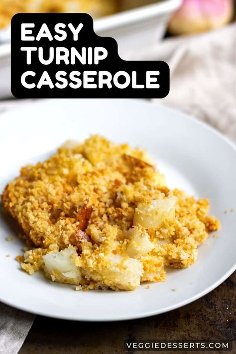 Turnip Casserole, Turnip Recipes, Breadcrumb Topping, Recipe For 1, Christmas Side Dishes, Fluff Recipe, Meat Free Recipes, Puff Recipe, Turnips