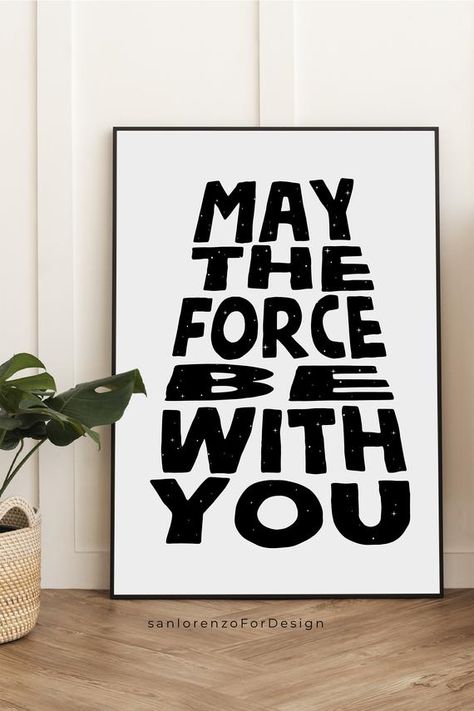 May The Force Be With You Printable, Star Wars Wall, Star Wars Wall Art, Printable Star, The Force, Star Wars Gifts, Printing Services, Printable Art, Printable Wall Art