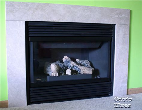 How to paint a gas fireplace from Condo Blues Gas Fireplace Update, Fireplace Update Ideas, Gas Fireplace Surround, Fireplace Updates, High Heat Spray Paint, Molding Ideas, Fireplace Update, Metal Fireplace, Gas Fireplace Insert