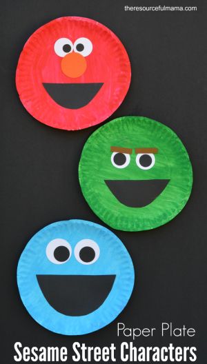 Sesame Street Crafts, Paper Plate Art, Paper Plate Crafts For Kids, Toddler Art Projects, Sesame Street Characters, Toddler Arts And Crafts, Oscar The Grouch, Daycare Crafts, Paper Plate Crafts