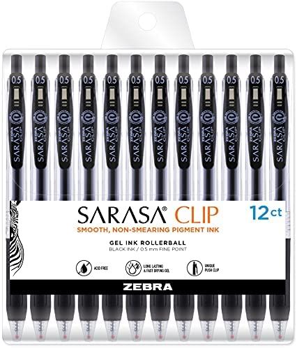 Zebra Pen Sarasa Clip Retractable Gel Pen, Fine Point, 0.5mm, Black Ink, 12 Pack (44010) : Amazon.ca: Office Products Sarasa Pens, Stationery Obsession, Zebra Sarasa, Pen Store, Study Stationery, Pen Collection, Gel Ink Pens, Ink Pens, Cute Stationary