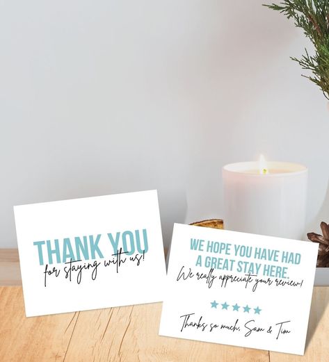 Airbnb Thank You Card, Airbnb Review Card, Airbnb Gift Card, Airbnb Host, Airbnb Arbitrage, Airbnb, Airbnb Guest Card #airbnbthankyou #airbnbreview #airbnbhost #airbnbsuperhost #airbnbcard #airbnbgift #airbnbbasket #airbnbreviewcard #airbnbwelcomebook #airbnb Airbnb Arbitrage, Host Airbnb, Airbnb Reviews, Vrbo Host, Airbnb Hosting, Airbnb Host, Thank You Card Template, Sign Templates, Printable Cards