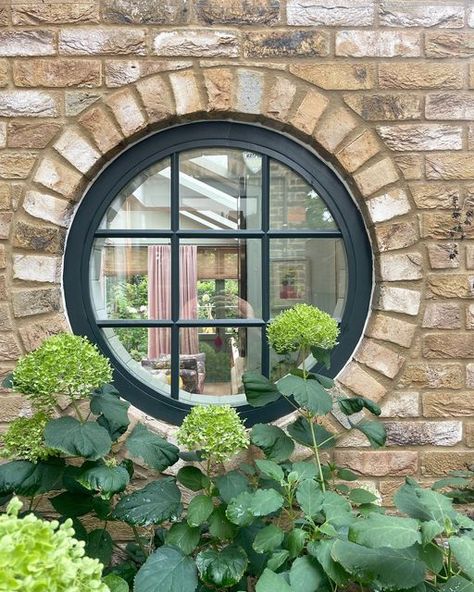 Blockhouse Build on Instagram: "Porthole" Porthole Window Exterior, Round Exterior Window, Circle Window Exterior, Round Windows Ideas, Blockhouse Build, Round Top Windows, Port Hole Window, Rounded Windows, Octagon Window