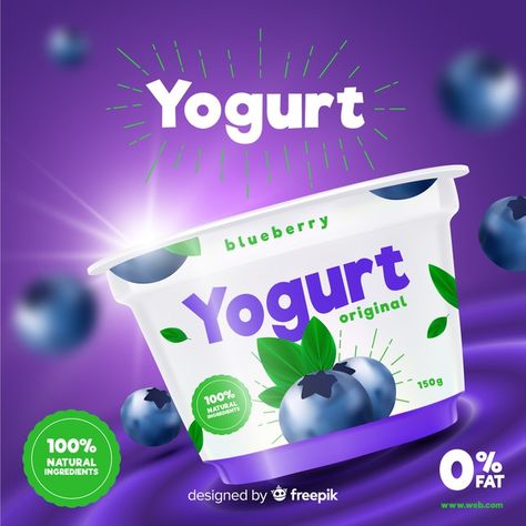 Yogurt Social Media Design, Yogurt Packaging, Food Ad, Social Media Advertising Design, Product Shoot, Delicious Snacks, Food Graphic Design, Graphic Design Ads, Food Ads