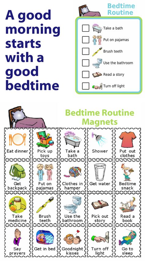 A picture checklist can help keep bedtime calm and on time! Choir Chart, Routine Charts For Kids, Behavioral Management, Have A Good Morning, Chores For Kids By Age, Baby Handprint Crafts, Picture Schedule, Life Skills Kids, Toddler Bedtime