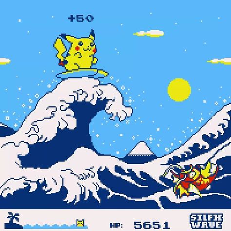 Pokemon Retro Aesthetic, Pokemon Aesthetic 90s, Gameboy Aesthetic, Surfing Pikachu, Pokémon Wallpapers, Pokémon Drawings, Pixel Aesthetic, Pokemon Aesthetic, Gameboy Pokemon