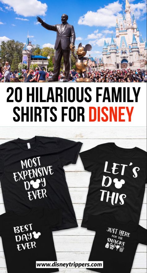 20 hilarious family shirts for disney world | 20 unique and hilarious disney family shirts | cute disney family shirts | best shirts to wear to disney as a family | best disney family tshirts | what to pack for disney | disney travel tips #disney #shopdisney Family Shirts For Disney, Shirts For Disney World, Disney Family Tshirts, Shirts For Disney, What To Pack For Disney, Disney Family Outfits, Disneyland Family Shirts, Family Disney Shirts Matching, Funny Disney Shirts