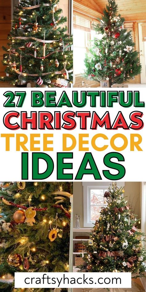 Looking for some Christmas tree inspo? These beautiful Christmas tree decor ideas may inspire you to decorate your own! An amazing list of Christmas decor styles for everyone! Christmas Decor Styles, Small Space Christmas Tree, Decor Ideas For Christmas, Christmas Tree And Fireplace, Christmas Tree Inspo, Christmas Tree Decor Ideas, Tree Decor Ideas, Red And Gold Christmas Tree, Gold Christmas Tree Decorations