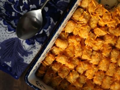 Swedish Meatball Hot Dish Recipe | Valerie Bertinelli | Food Network Family Brunch Recipes, Meatball Casserole, Hot Dish, Valerie Bertinelli, Tater Tots, Swedish Meatballs, Potluck Recipes, Beef Dishes, Ground Beef Recipes